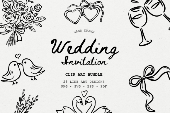 23 Hand Drawn Wedding Illustrations for Timeless Invitations