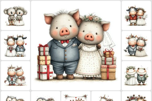 Adorable Animal Couples for Wedding & Celebration Designs
