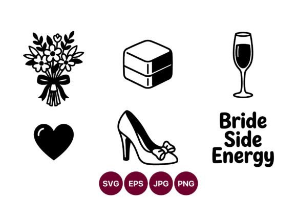 Bride Side Energy: Iconic Wedding Graphics for Modern Designs