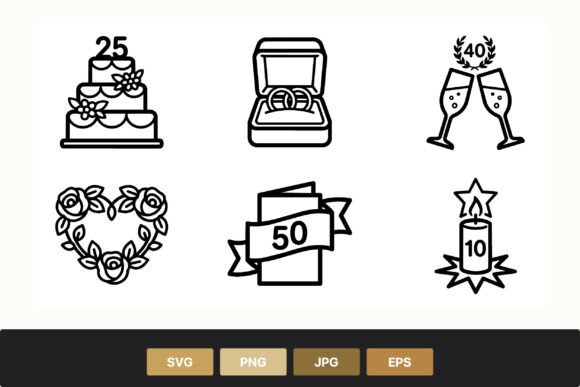 Celebrate Every Milestone: A Versatile Anniversary Icon Set