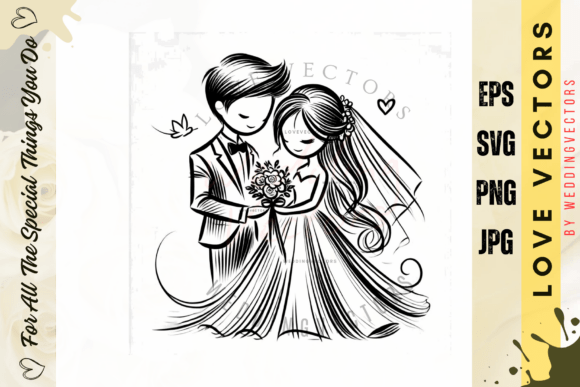 Celebrate Love with the C677 Wedding Illustration Set