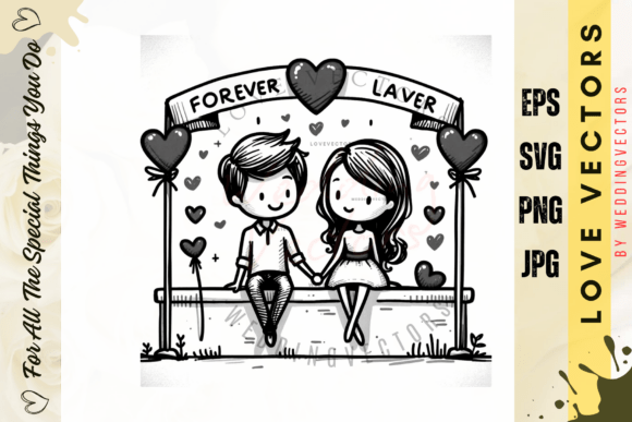 Elegant Minimalist Wedding Design-C688: Love in Vector Form