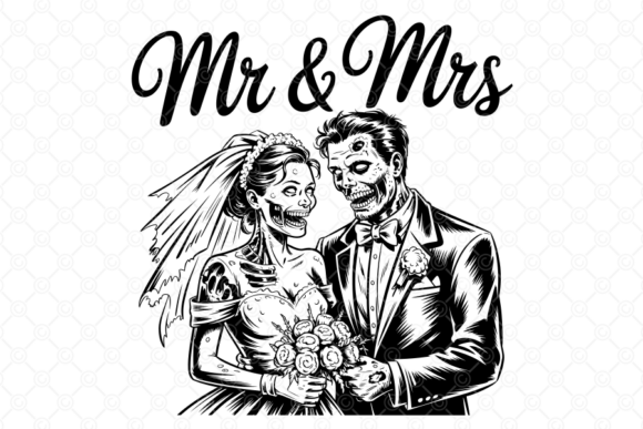 Mr & Mrs SVG: Crafting a Hauntingly Beautiful Zombie Wedding