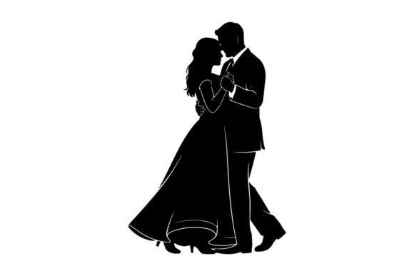 Romantic Wedding Couple Embrace Vector I: A Designer's Secret Weapon