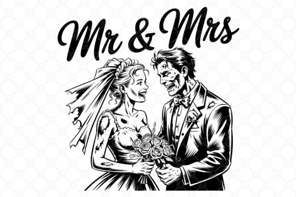 Unleash Your Undead Romance with Mr and Mrs Zombie SVG