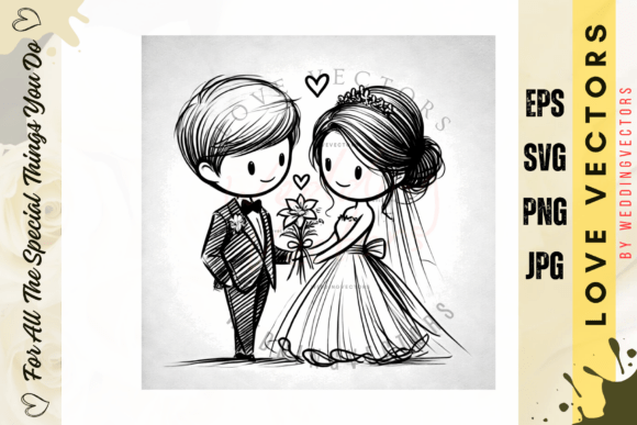 Wedding Couple and Love Vectors - C681: Capture Matrimonial Bliss