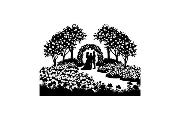 Wedding Couple Under Floral Arch Vector: A Designer's Dream Asset