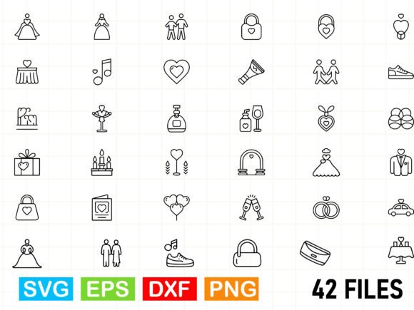 Wedding Icons SVG Bundle: Love Icons for Every Occasion