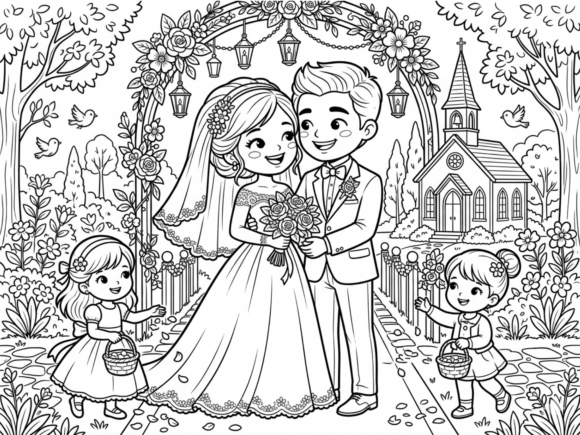 Wedding of the Couple Cartoon: A Charming Visual Asset for Creative Projects