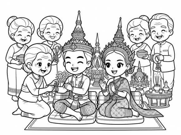 Wedding Thai Cartoon: Adorable Anime-Inspired Design Charm