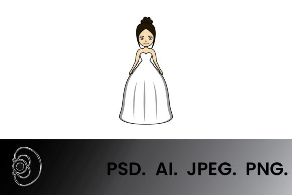 Woman in Wedding Dress Cartoon Vector: A Design Asset for Modern Projects